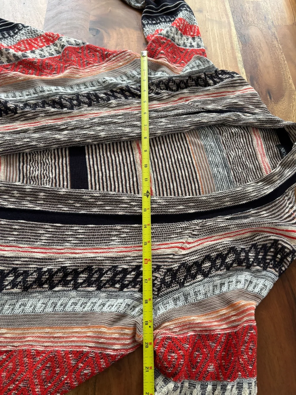 Nic+Zoe Tribal Open Cardigan Sweater - Size Small